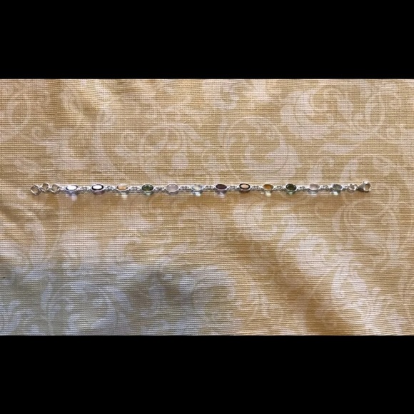 Bracelet Rainbow Semi Precious Gems 925 - Picture 5 of 6